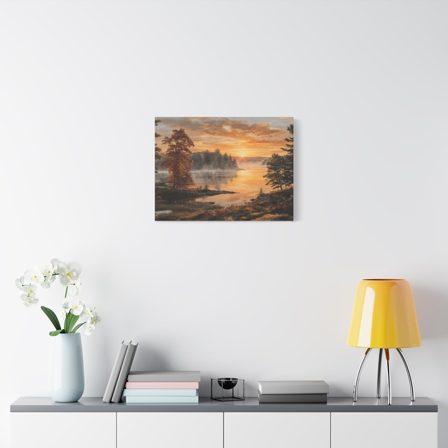 Autumn Sunrise Lake Canvas Print