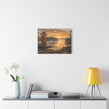 Autumn Sunrise Lake Canvas Print