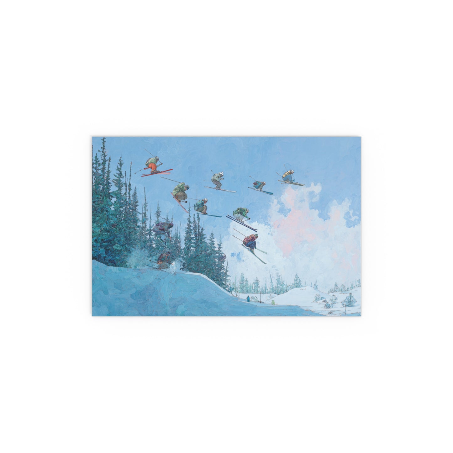 Skiers Delight Jump Sequence - Silk Paper Print