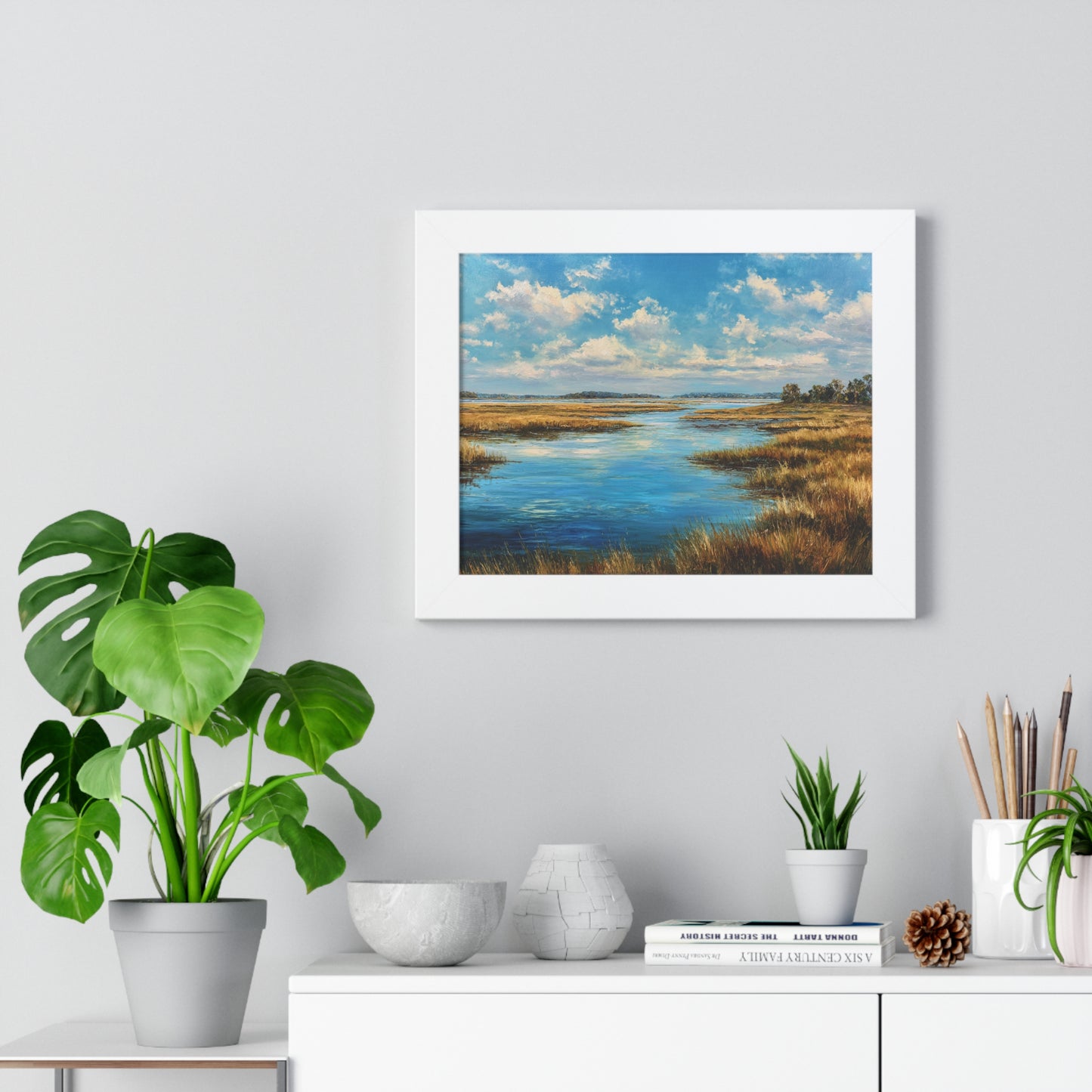 Coastal Marsh Seascape — Framed Wall Art Print