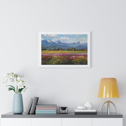 Framed Landscape Print — French Mountain Meadow Wall Art