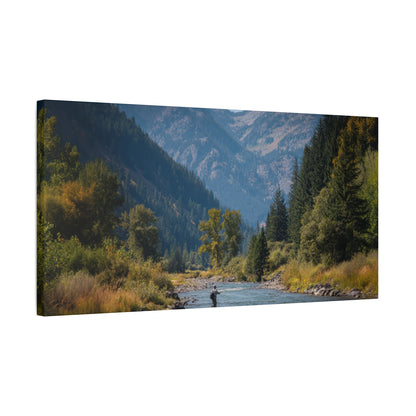 Canvas Art - Mountain Stream Fly Fishing