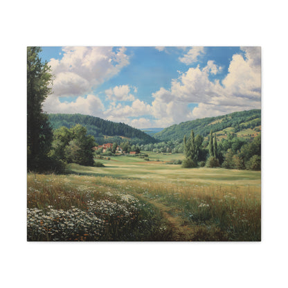 Countryside Meadow Canvas Print — Stretched Matte Wall Art