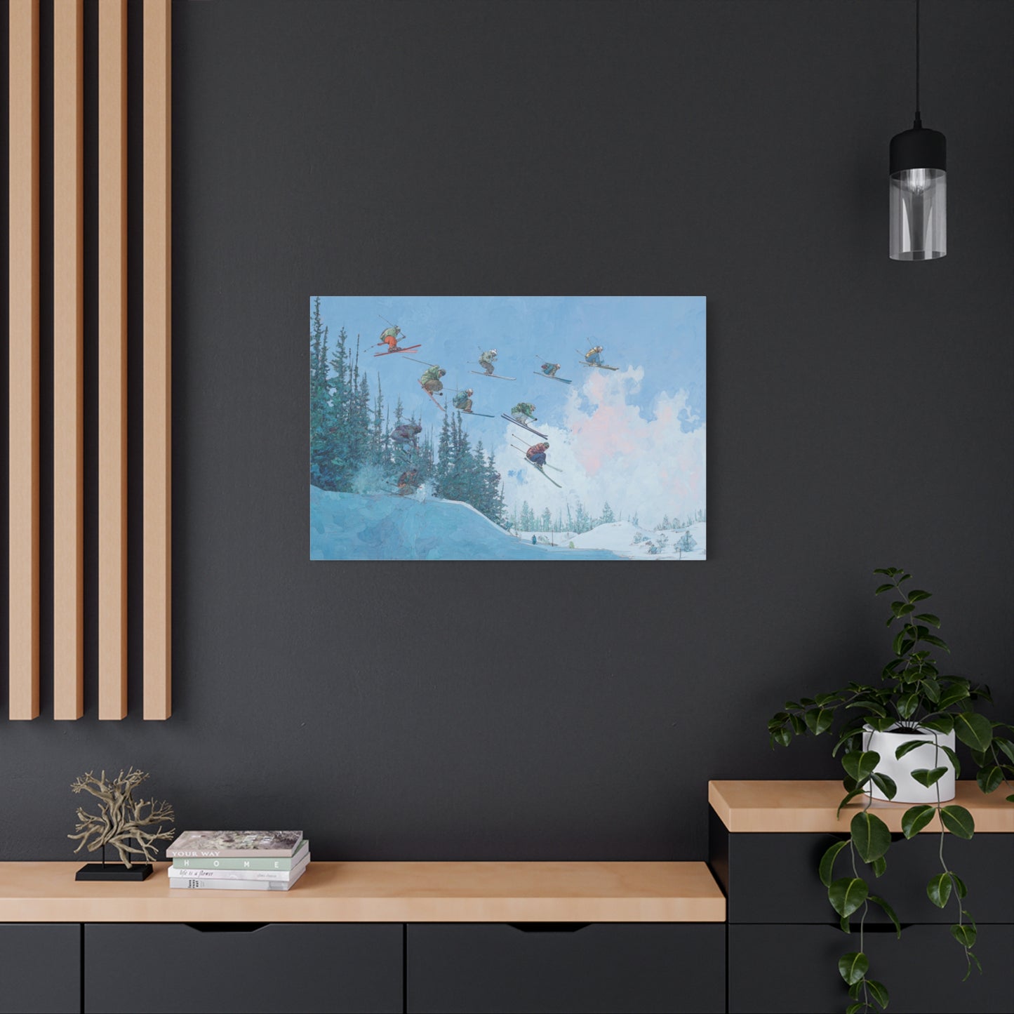 Canvas Print, Skiers Delight Jump Sequence Matte Wall Art, Skiers Gift, Skiing Decor, Winter Sports Poster, Ski Lodge Decoration