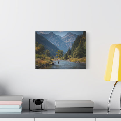 Canvas Art - Mountain Stream Fly Fishing