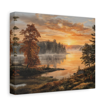 Autumn Sunrise Lake Canvas Print