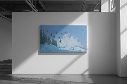 Canvas Print, Skiers Delight Jump Sequence Matte Wall Art, Skiers Gift, Skiing Decor, Winter Sports Poster, Ski Lodge Decoration