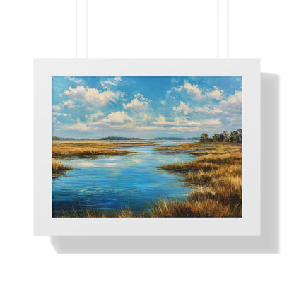Coastal Marsh Seascape — Framed Wall Art Print