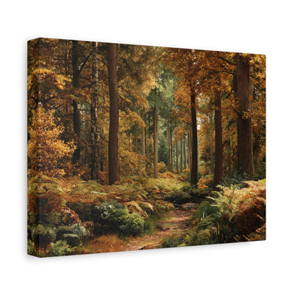 Autumn Forest Path Matte Canvas Wall Art — Stretched 1.25"