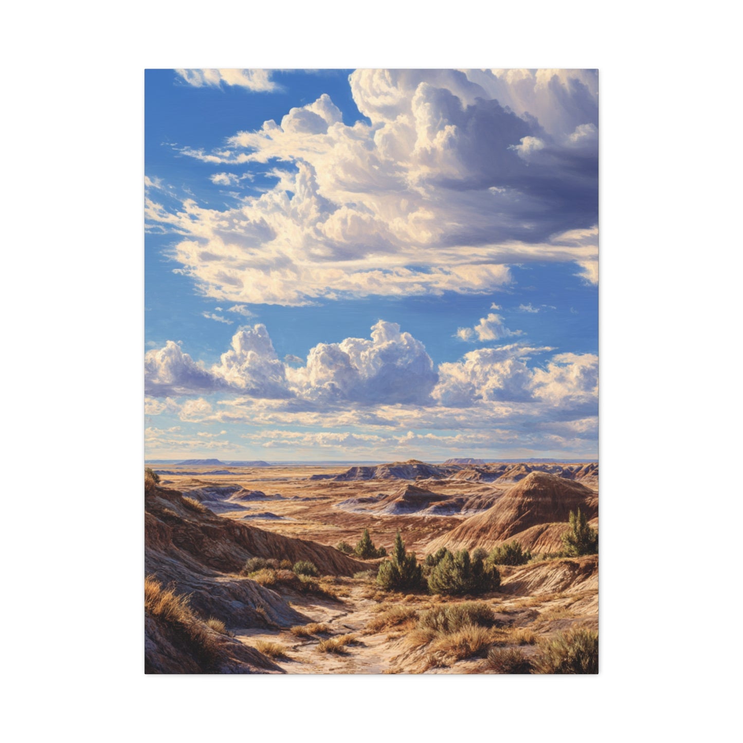 Desert Badlands Landscape Canvas Print — Matte Stretched Wall Art