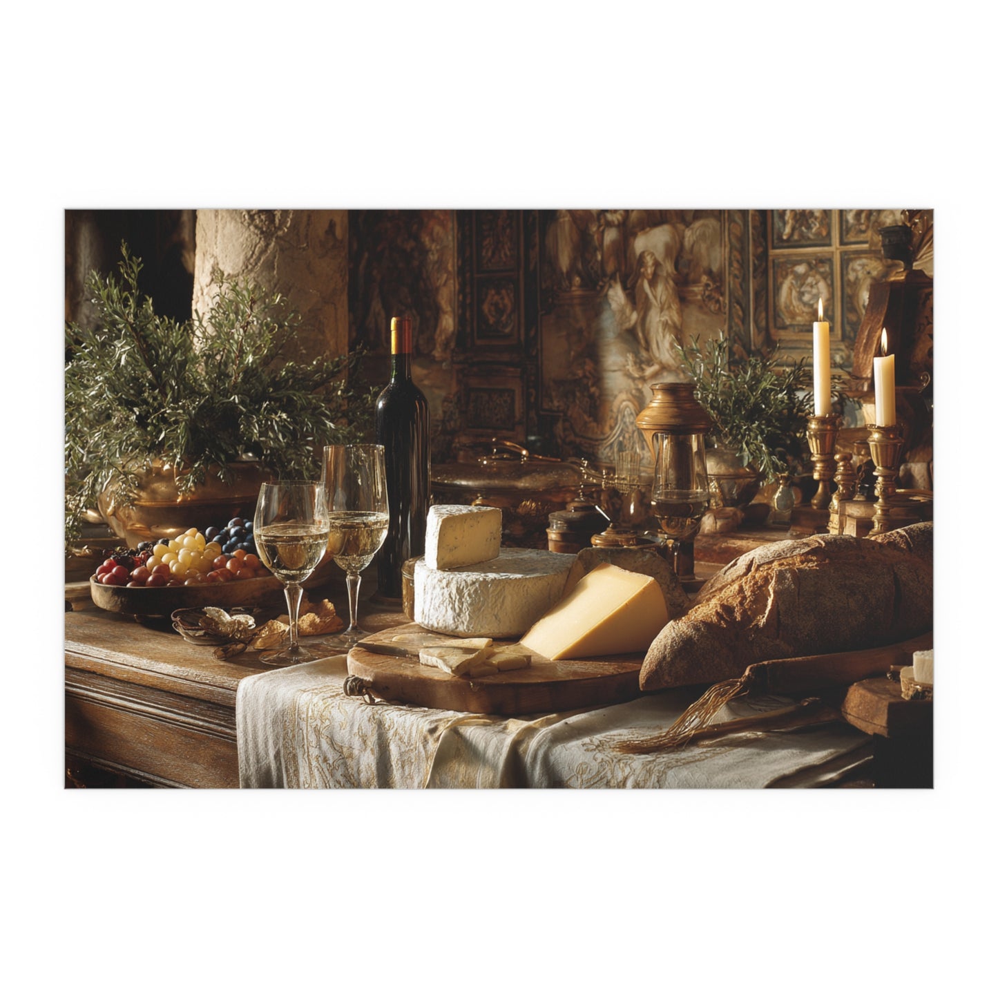 Vintage Still Life Feast - Silk Print Paper