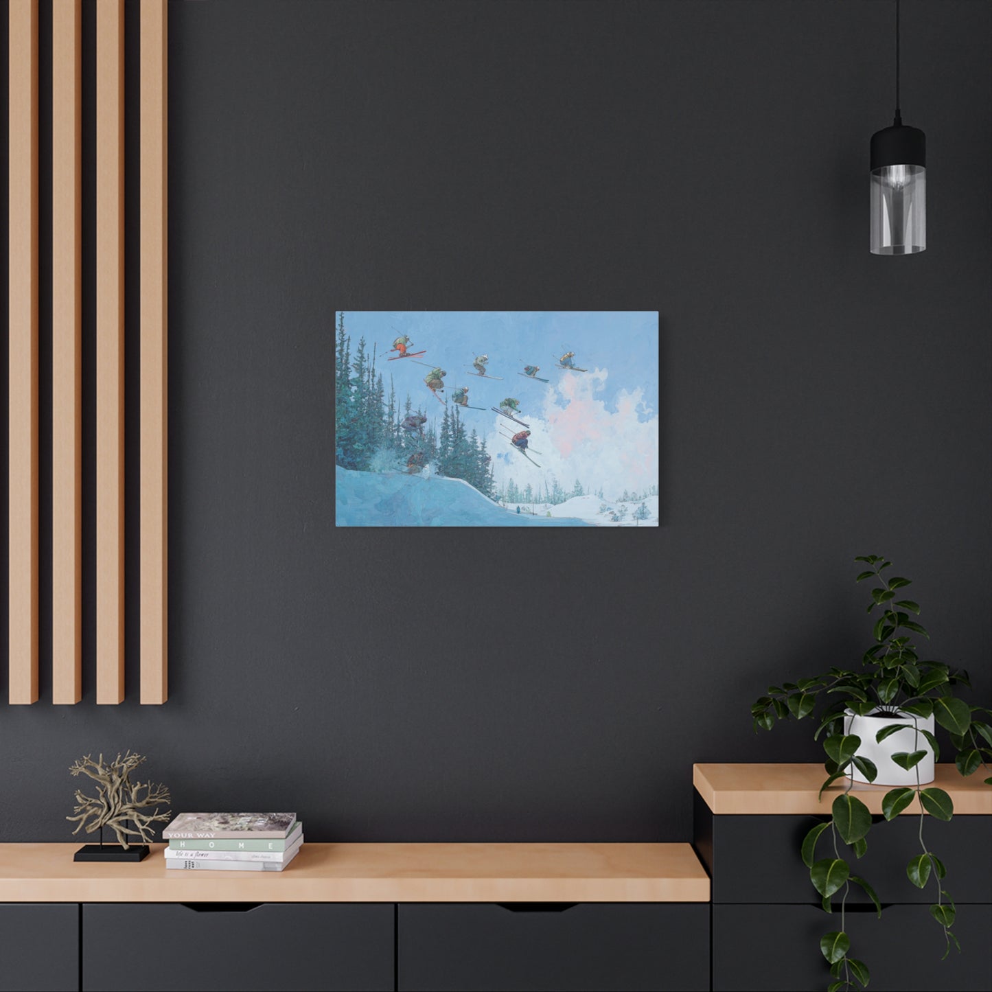 Canvas Print, Skiers Delight Jump Sequence Matte Wall Art, Skiers Gift, Skiing Decor, Winter Sports Poster, Ski Lodge Decoration