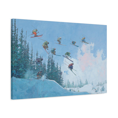 Canvas Print, Skiers Delight Jump Sequence Matte Wall Art, Skiers Gift, Skiing Decor, Winter Sports Poster, Ski Lodge Decoration