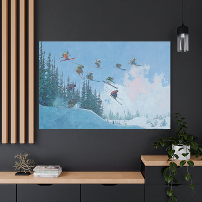 Canvas Print, Skiers Delight Jump Sequence Matte Wall Art, Skiers Gift, Skiing Decor, Winter Sports Poster, Ski Lodge Decoration