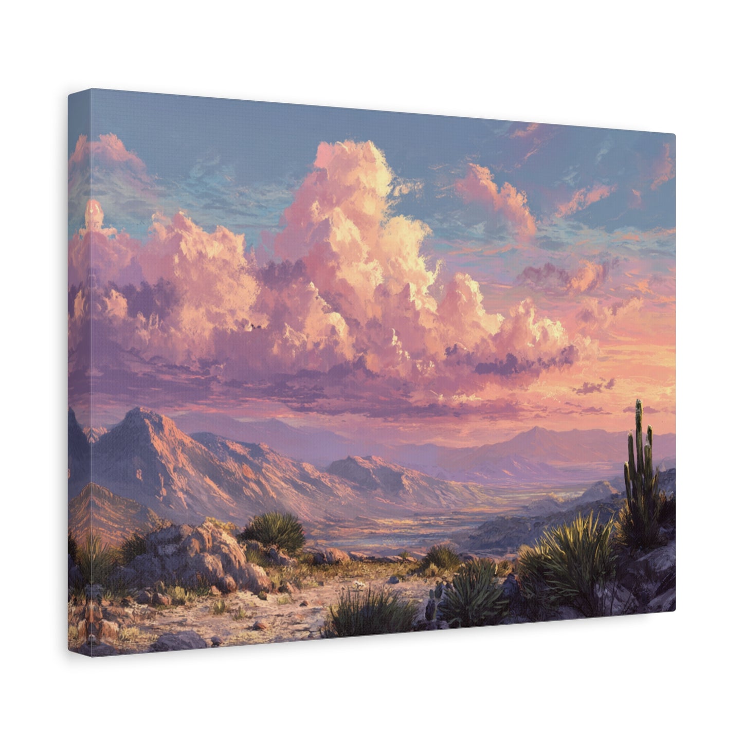 Desert Sunset Canvas Wall Art — Matte Stretched Landscape Print