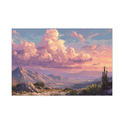 Desert Sunset Canvas Wall Art — Matte Stretched Landscape Print