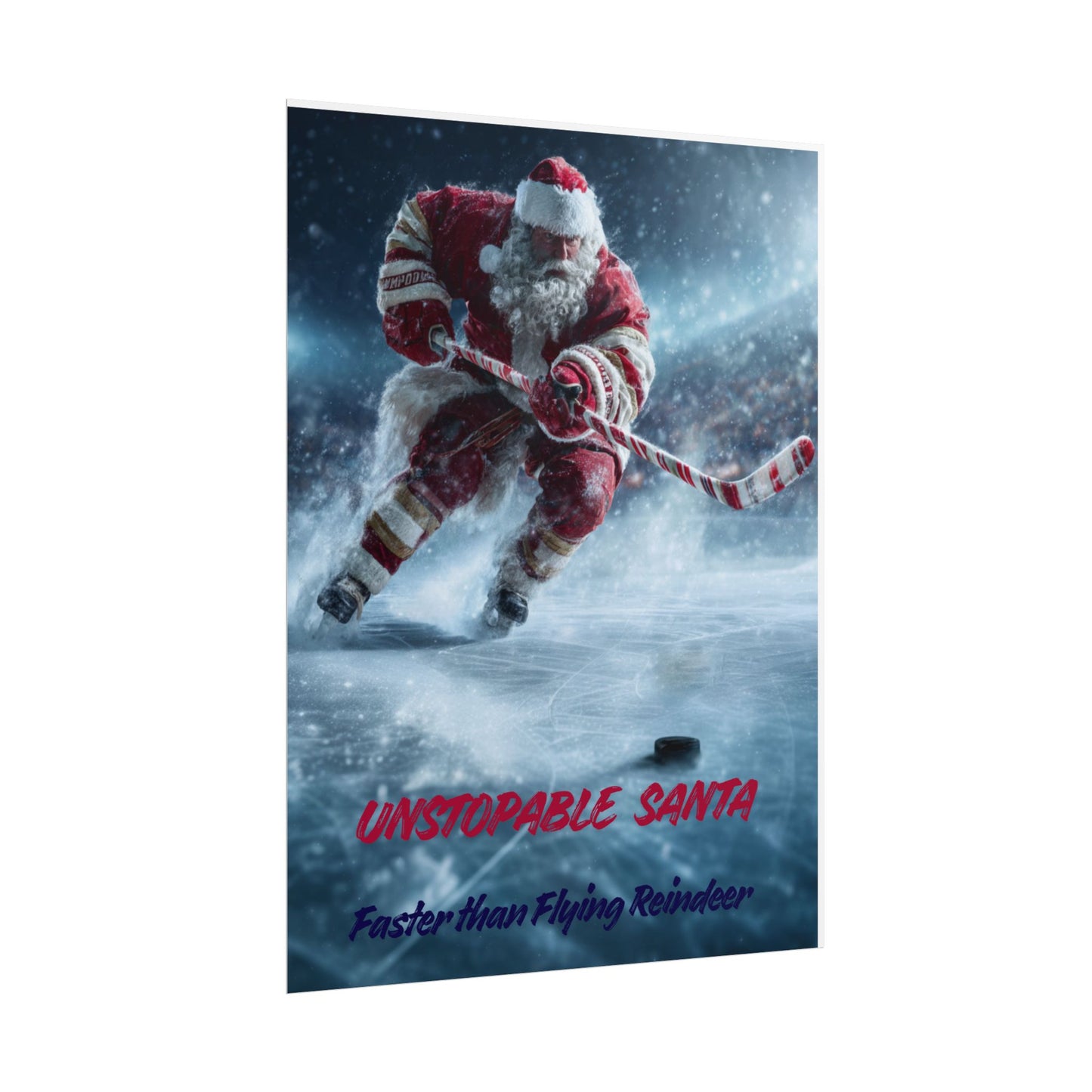 Santa Hockey Poster