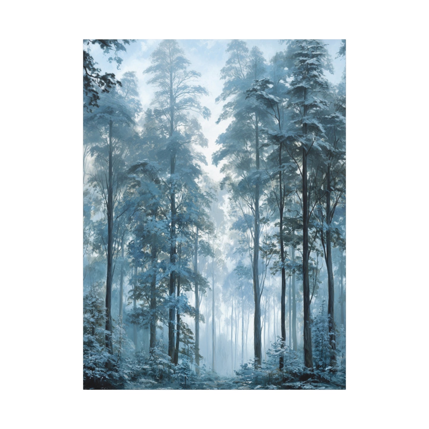 Misty Pine Forest Canvas Wall Art — Matte Stretched 1.25"