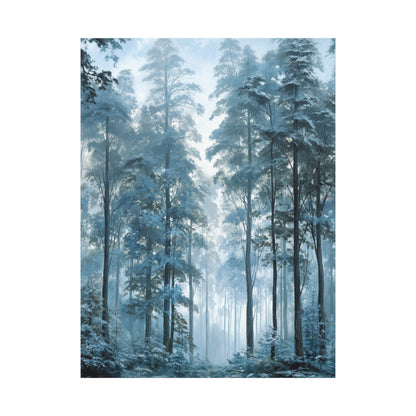 Misty Pine Forest Canvas Wall Art — Matte Stretched 1.25"