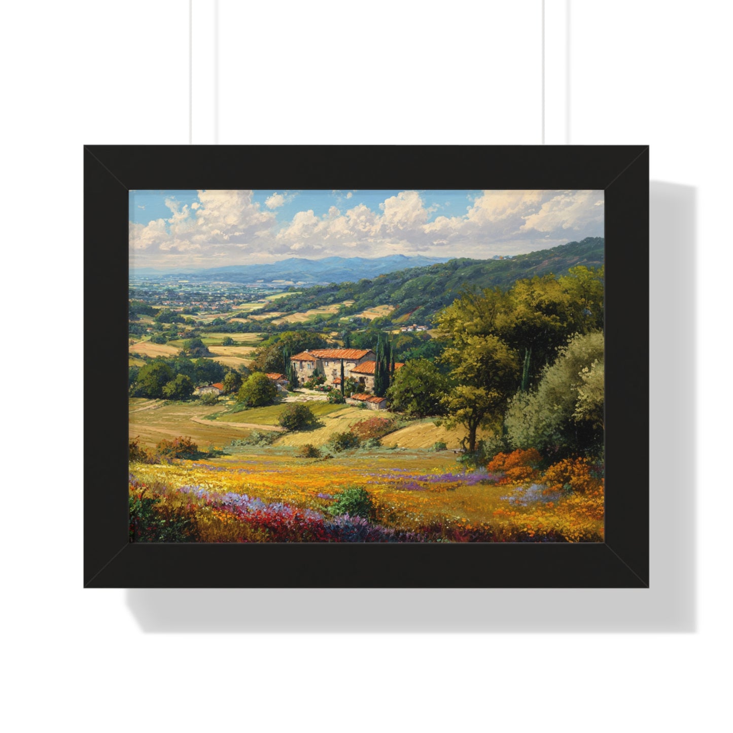 Tuscan Countryside Landscape Wall Art - Framed Art Print