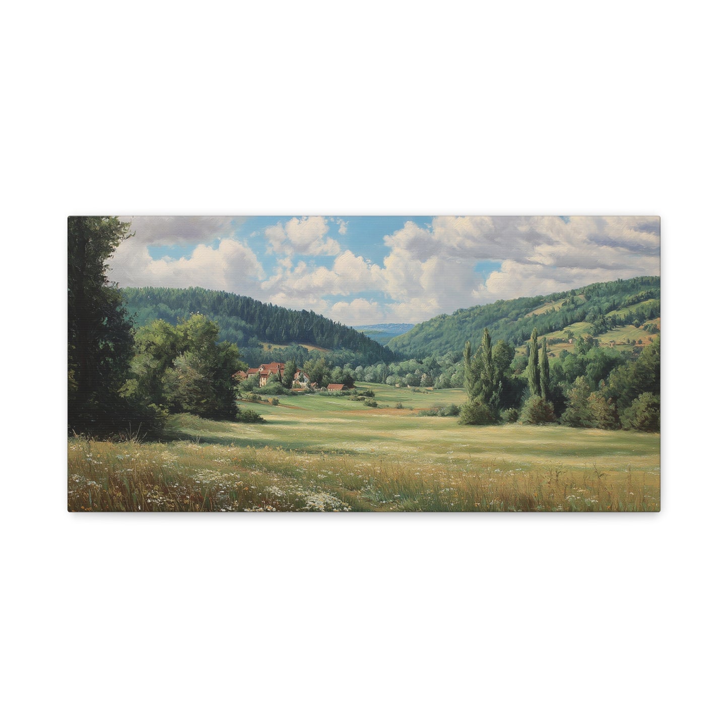 Countryside Meadow Canvas Print — Stretched Matte Wall Art