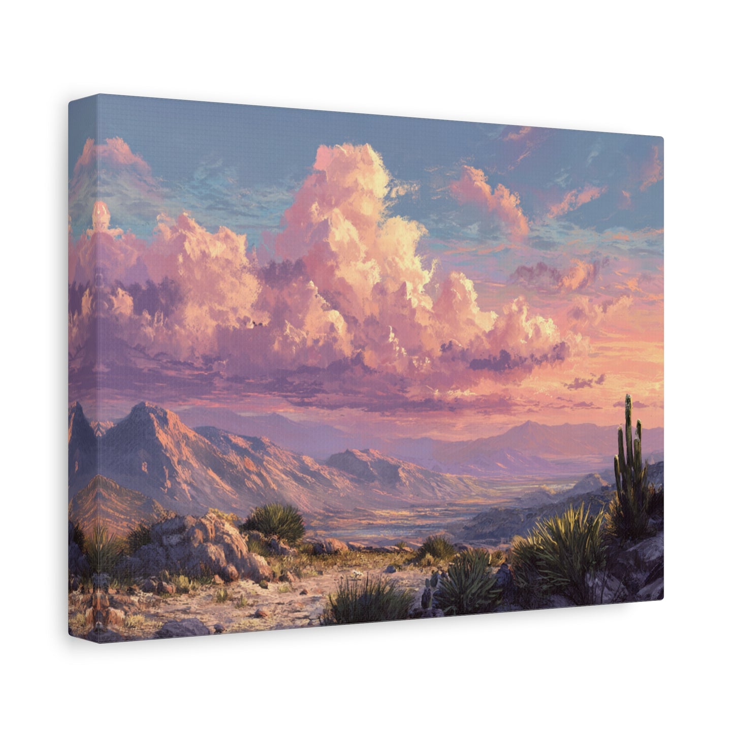 Desert Sunset Canvas Wall Art — Matte Stretched Landscape Print
