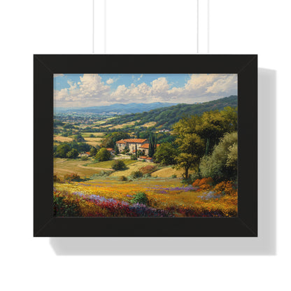 Tuscan Countryside Landscape Wall Art - Framed Art Print