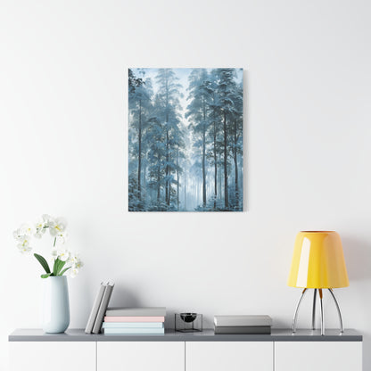 Misty Pine Forest Canvas Wall Art — Matte Stretched 1.25"
