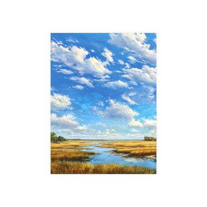 Marshland Sky Print — Beachy Coastal Landscape Wall Art