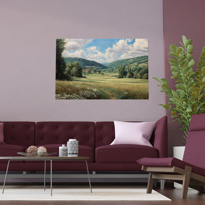 French Countryside Meadow — Silk Paper Print