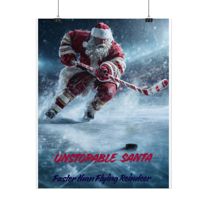 Santa Hockey Poster