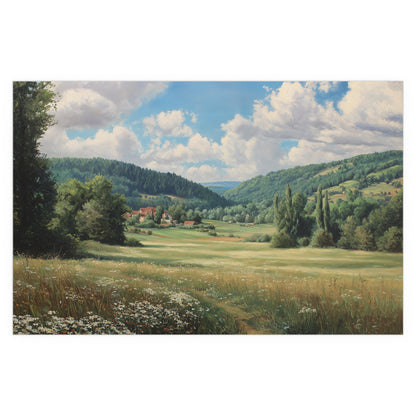 French Countryside Meadow — Silk Paper Print