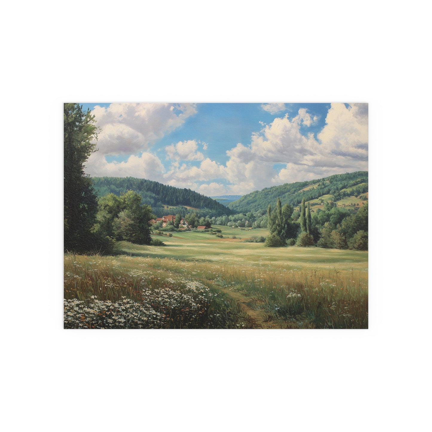 French Countryside Meadow — Silk Paper Print