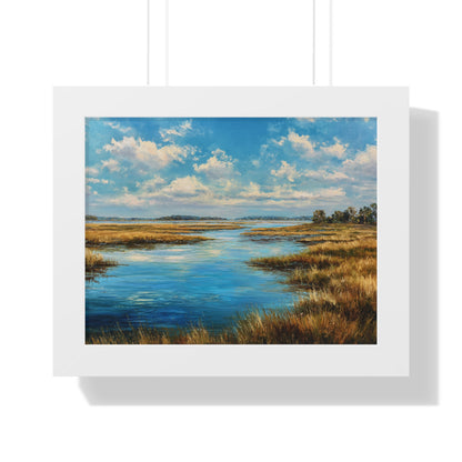 Coastal Marsh Seascape — Framed Wall Art Print