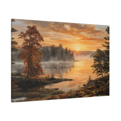 Autumn Sunrise Lake Canvas Print