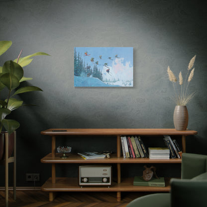 Canvas Print, Skiers Delight Jump Sequence Matte Wall Art, Skiers Gift, Skiing Decor, Winter Sports Poster, Ski Lodge Decoration