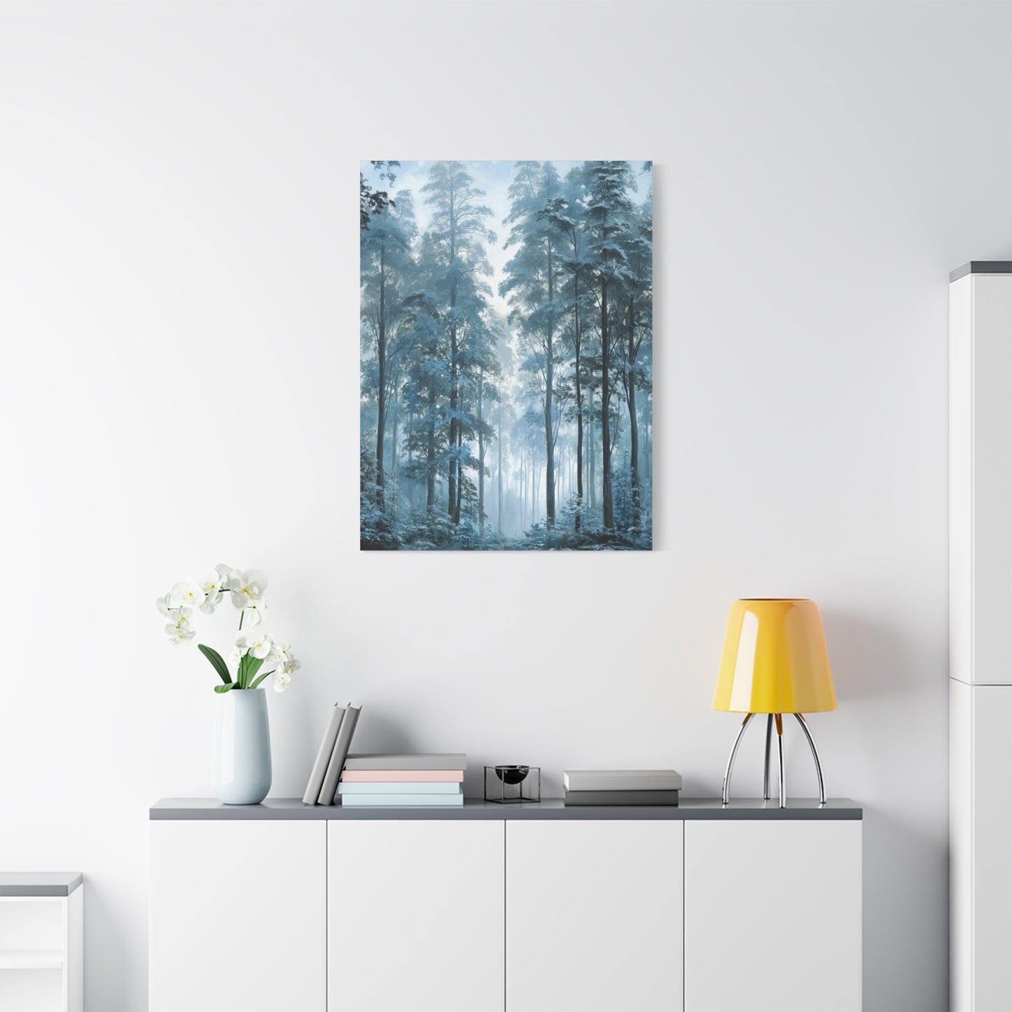 Misty Pine Forest Canvas Wall Art — Matte Stretched 1.25"