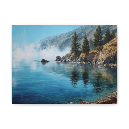 Coastal Mist Canvas Print — Tranquil Seaside Landscape Wall Art