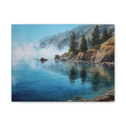Coastal Mist Canvas Print — Tranquil Seaside Landscape Wall Art