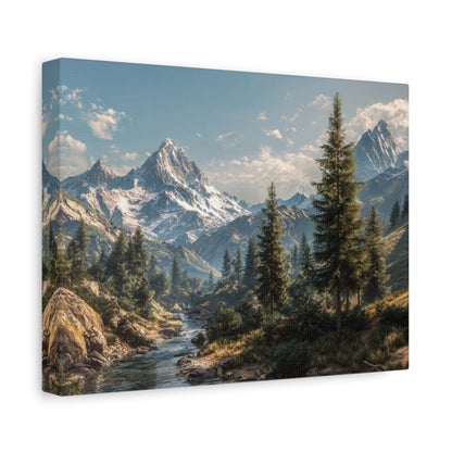 Canvas Print - Mountain Stream on a Beautiful Day