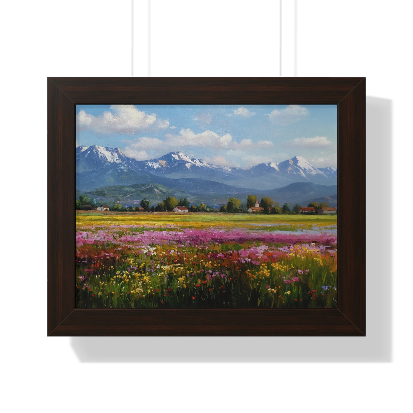 Framed Landscape Print — French Mountain Meadow Wall Art