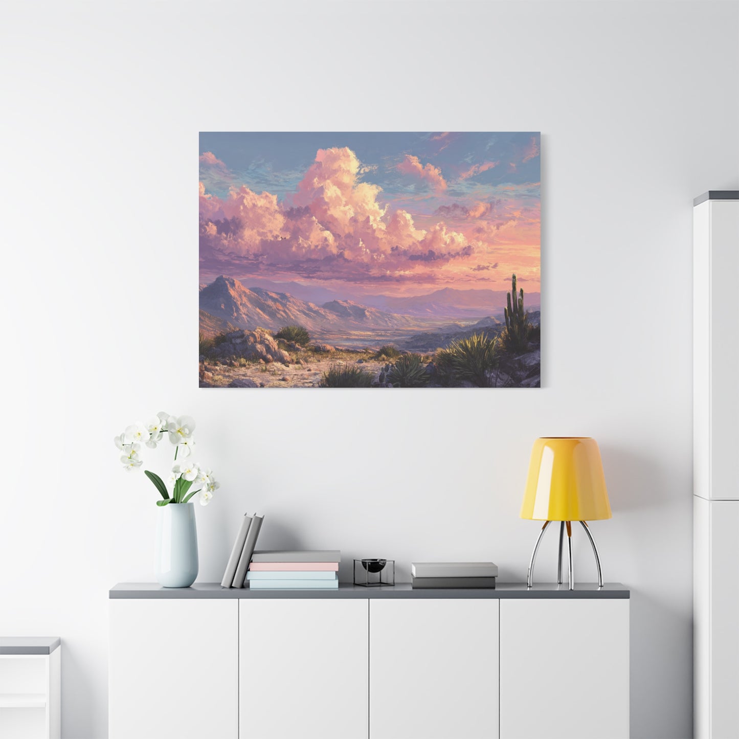 Desert Sunset Canvas Wall Art — Matte Stretched Landscape Print
