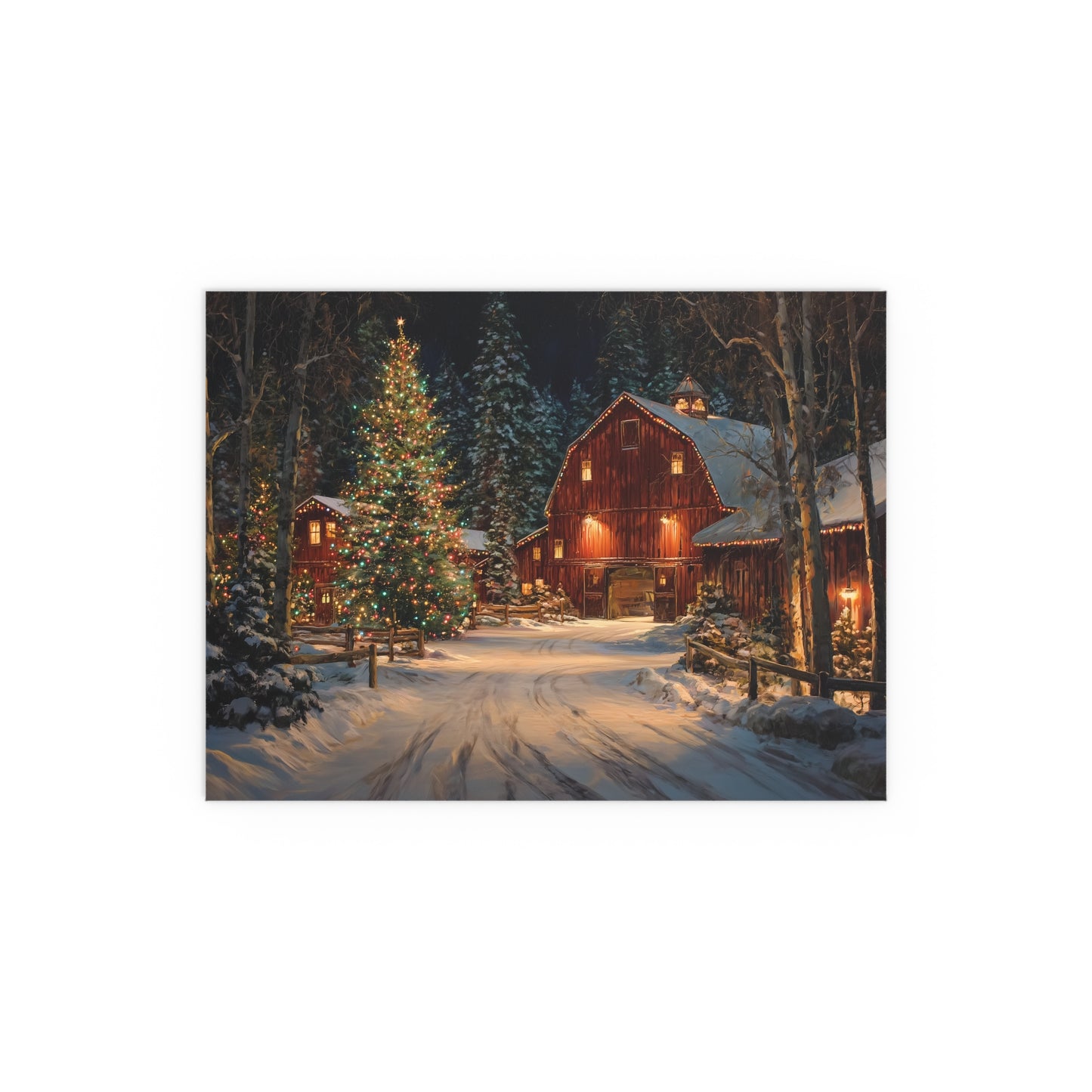 Christmas Barn Scene Silk Paper
