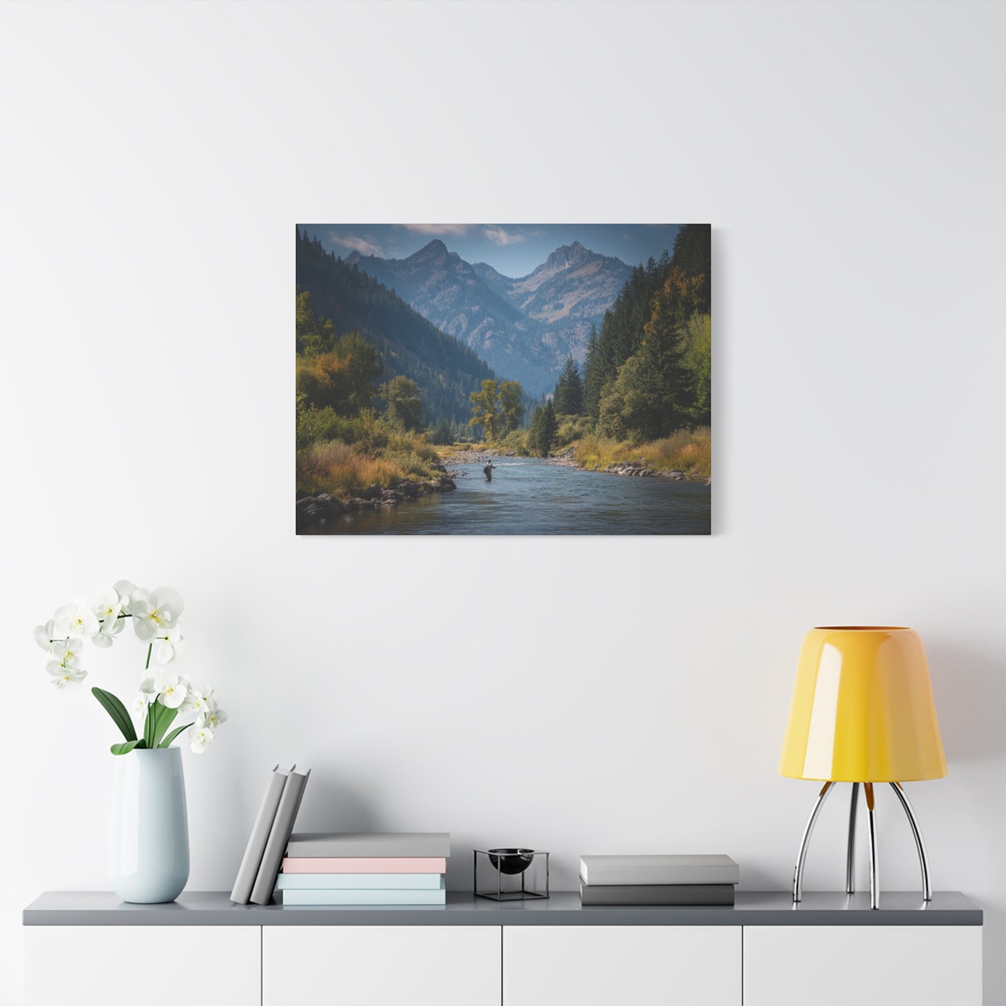 Canvas Art - Mountain Stream Fly Fishing