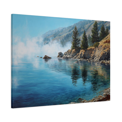 Coastal Mist Canvas Print — Tranquil Seaside Landscape Wall Art