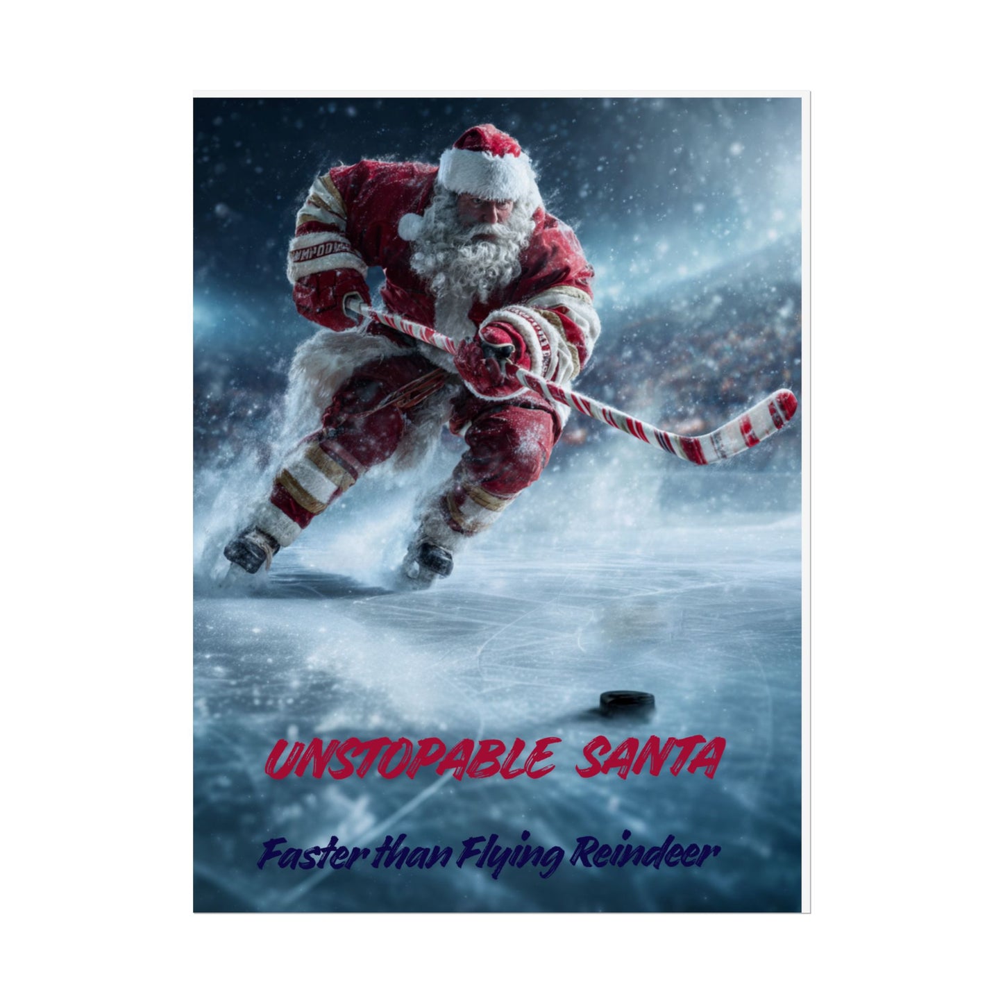 Santa Hockey Poster