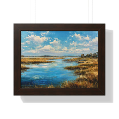 Coastal Marsh Seascape — Framed Wall Art Print