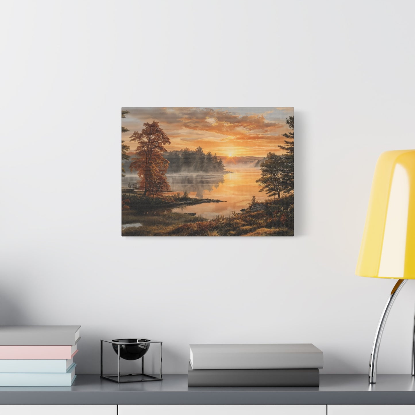 Autumn Sunrise Lake Canvas Print