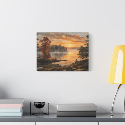 Autumn Sunrise Lake Canvas Print