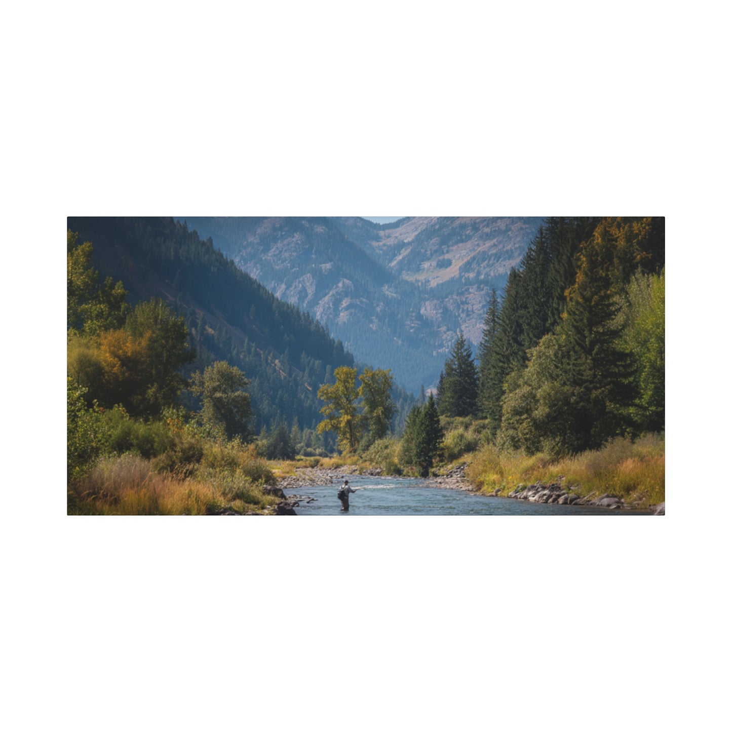 Canvas Art - Mountain Stream Fly Fishing